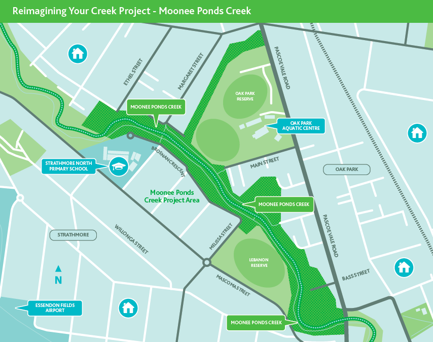 Reimagining Moonee Ponds Creek project map